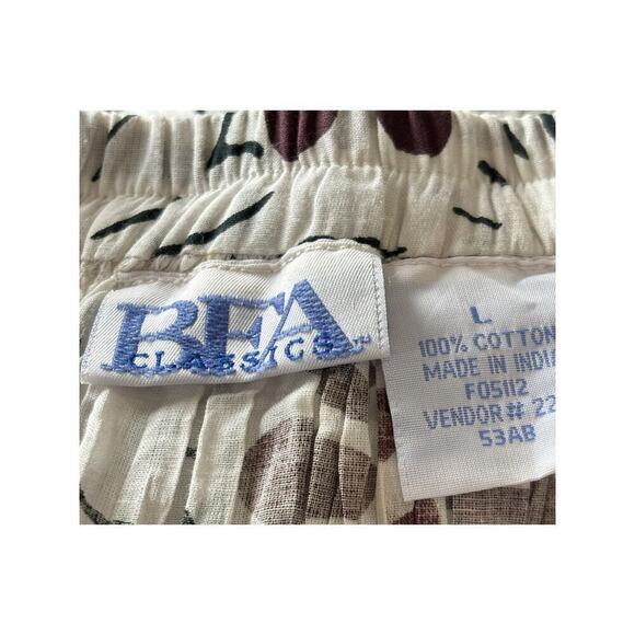 Vintage pleated floral maxiskirt, brown/white, large, peasant, festival, artsy - Picture 5 of 5